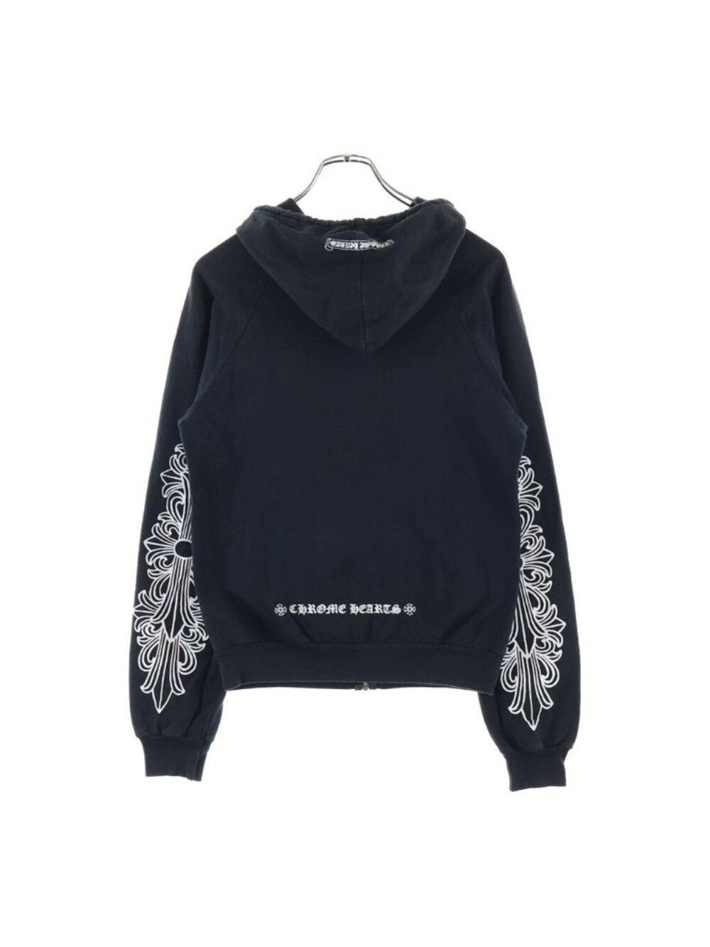 Chrome Hearts Vintage Sweatshirt HD Zip Sleeve Floral Zip Up Hoodie Black